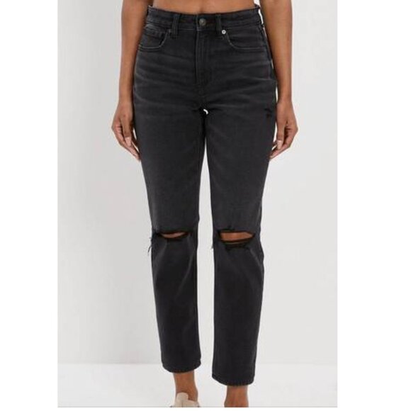 American Eagle Outfitters Denim - American Eagle Black Denim High Waist Distressed Jean